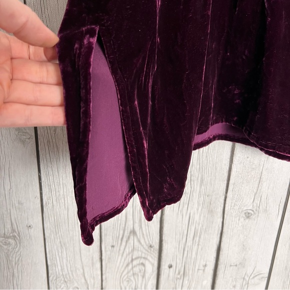 Velvet Button-Up Shirt in Rich Burgundy - Picture 4 of 7